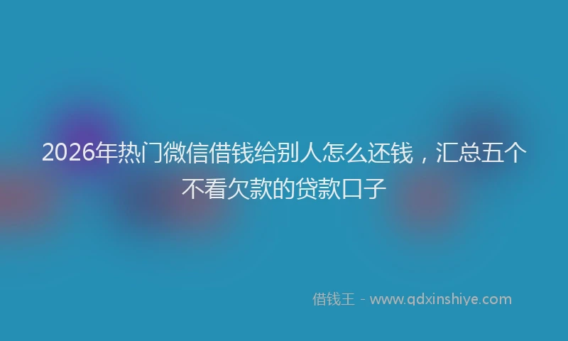 2026年热门微信借钱给别人怎么还钱，汇总五个不看欠款的贷款口子