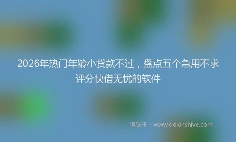 2026年热门年龄小贷款不过，盘点五个急用不求评分快借无忧的软件
