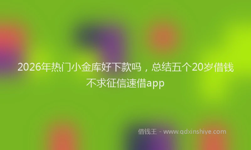 2026年热门小金库好下款吗，总结五个20岁借钱不求征信速借app