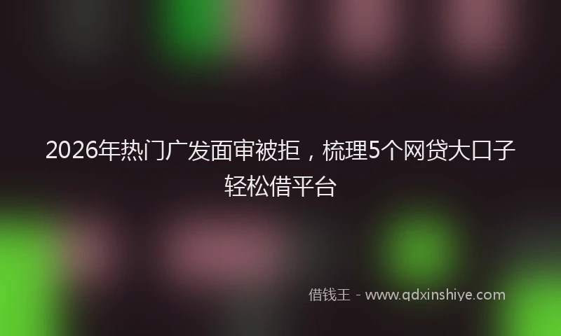 2026年热门广发面审被拒，梳理5个网贷大口子轻松借平台