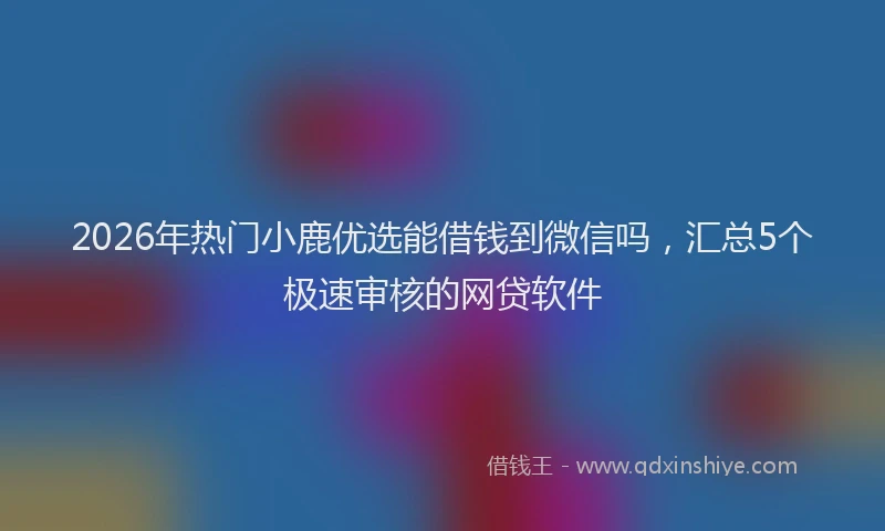 2026年热门小鹿优选能借钱到微信吗，汇总5个极速审核的网贷软件