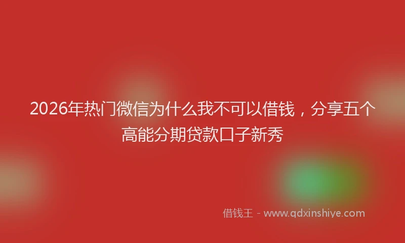 2026年热门微信为什么我不可以借钱，分享五个高能分期贷款口子新秀