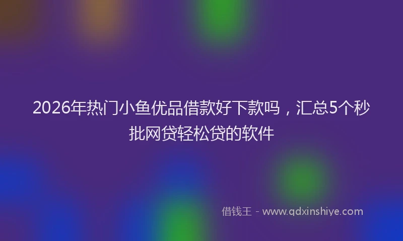 2026年热门小鱼优品借款好下款吗，汇总5个秒批网贷轻松贷的软件