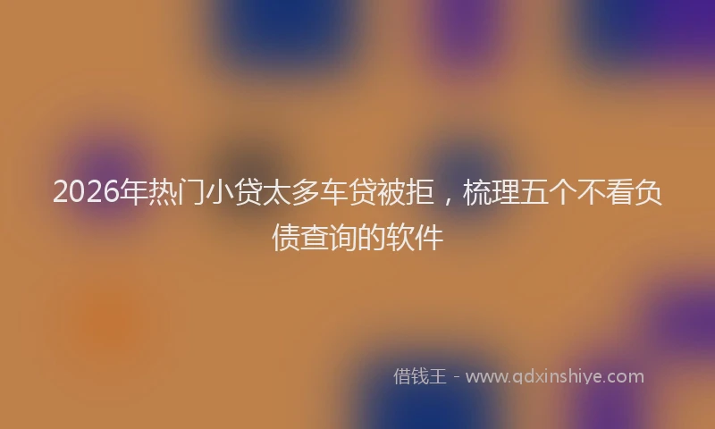 2026年热门小贷太多车贷被拒，梳理五个不看负债查询的软件