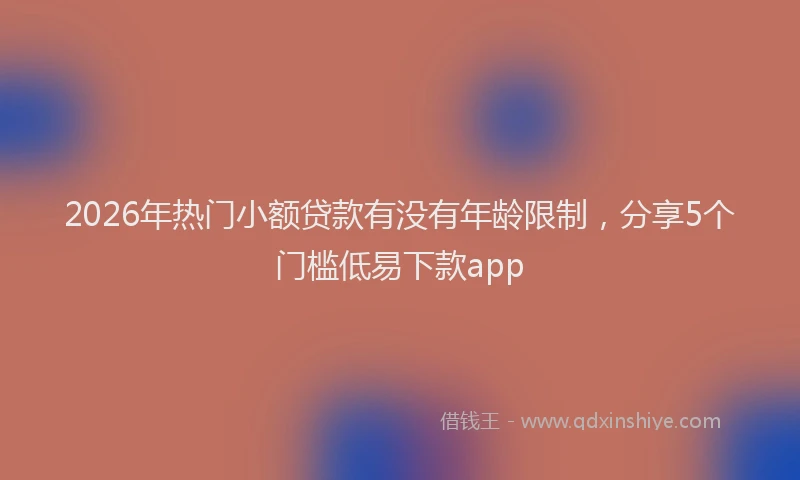 2026年热门小额贷款有没有年龄限制，分享5个门槛低易下款app