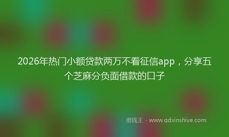 2026年热门小额贷款两万不看征信app，分享五个芝麻分负面借款的口子
