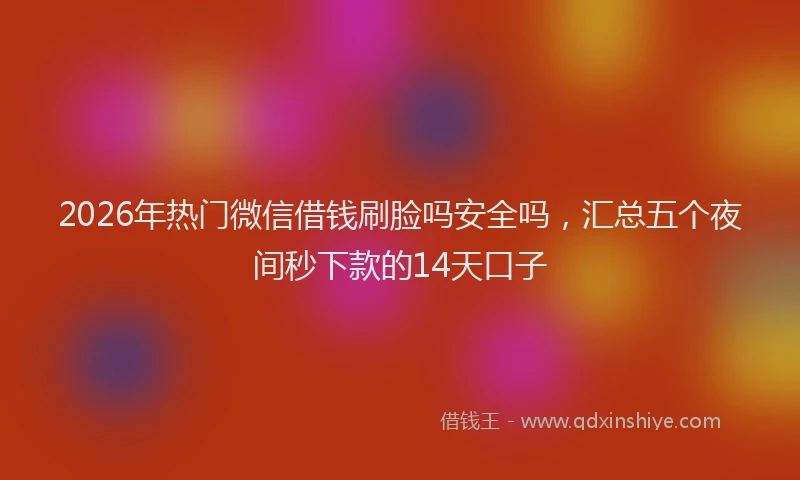 2026年热门微信借钱刷脸吗安全吗，汇总五个夜间秒下款的14天口子