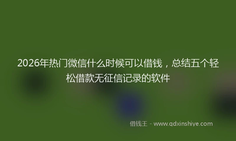 2026年热门微信什么时候可以借钱，总结五个轻松借款无征信记录的软件
