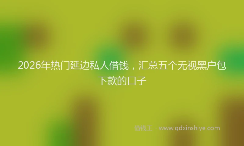 2026年热门延边私人借钱,汇总五个无视黑户包下款的口子