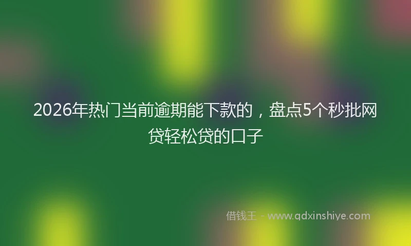 2026年热门当前逾期能下款的,盘点5个秒批网贷轻松贷的口子
