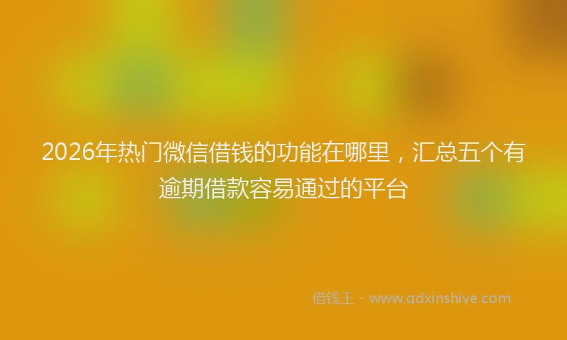 2026年热门微信借钱的功能在哪里，汇总五个有逾期借款容易通过的平台