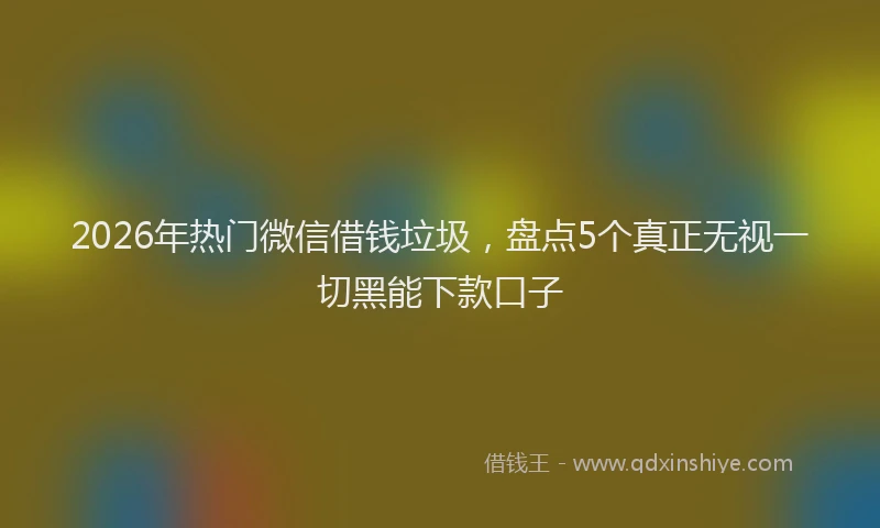 2026年热门微信借钱垃圾，盘点5个真正无视一切黑能下款口子