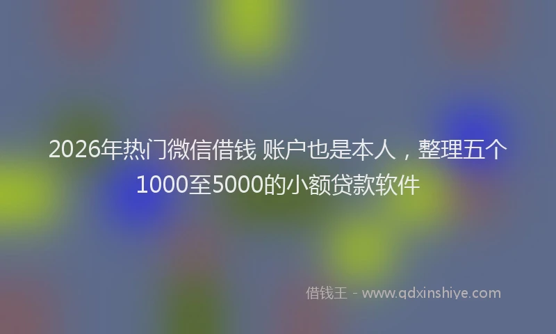 2026年热门微信借钱 账户也是本人，整理五个1000至5000的小额贷款软件