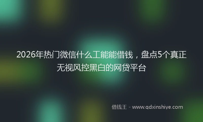 2026年热门微信什么工能能借钱，盘点5个真正无视风控黑白的网贷平台