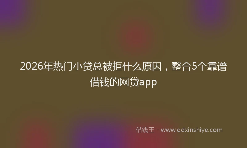 2026年热门小贷总被拒什么原因，整合5个靠谱借钱的网贷app