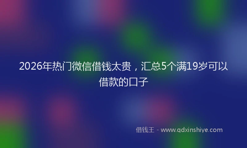 2026年热门微信借钱太贵，汇总5个满19岁可以借款的口子
