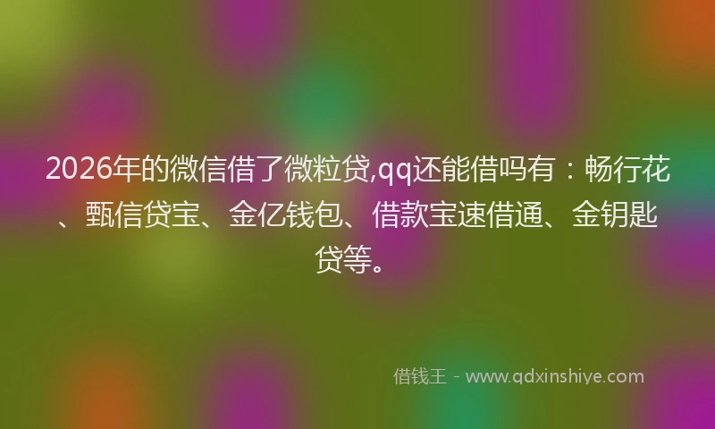2026年的微信借了微粒贷,qq还能借吗有：畅行花、甄信贷宝、金亿钱包、借款宝速借通、金钥匙贷等。
