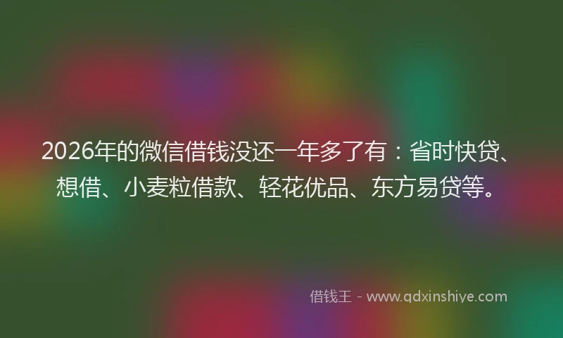 2026年的微信借钱没还一年多了有：省时快贷、想借、小麦粒借款、轻花优品、东方易贷等。