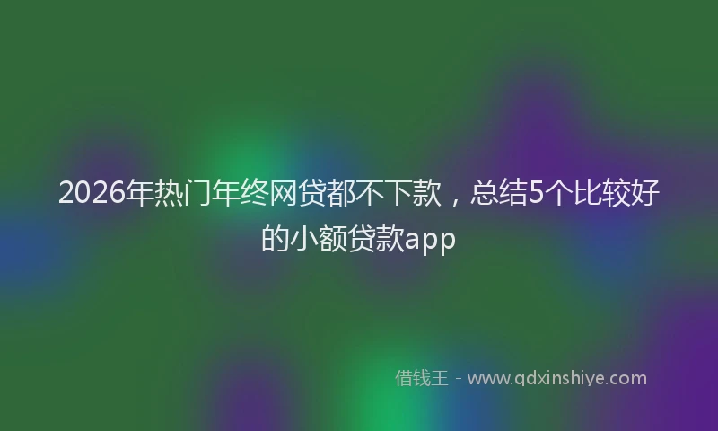 2026年热门年终网贷都不下款，总结5个比较好的小额贷款app