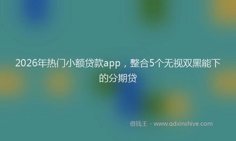 2026年热门小额贷款app，整合5个无视双黑能下的分期贷