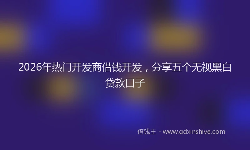 2026年热门开发商借钱开发，分享五个无视黑白贷款口子