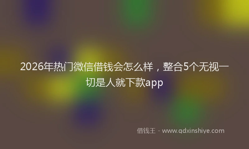 2026年热门微信借钱会怎么样，整合5个无视一切是人就下款app