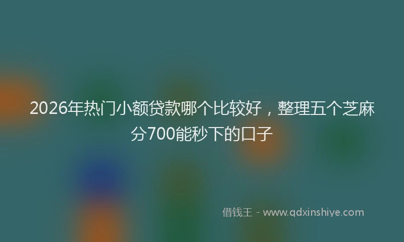 2026年热门小额贷款哪个比较好，整理五个芝麻分700能秒下的口子