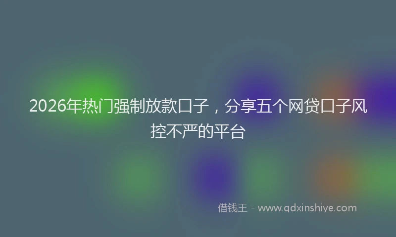 2026年热门强制放款口子，分享五个网贷口子风控不严的平台