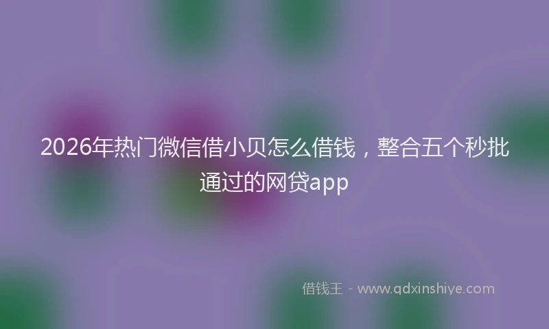 2026年热门微信借小贝怎么借钱，整合五个秒批通过的网贷app