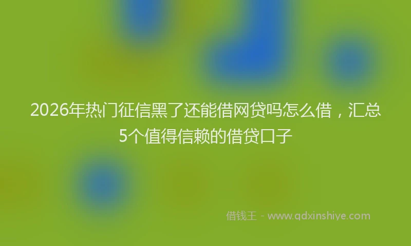 2026年热门征信黑了还能借网贷吗怎么借，汇总5个值得信赖的借贷口子
