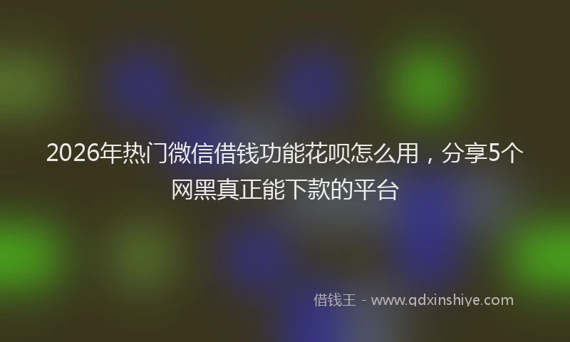 2026年热门微信借钱功能花呗怎么用，分享5个网黑真正能下款的平台