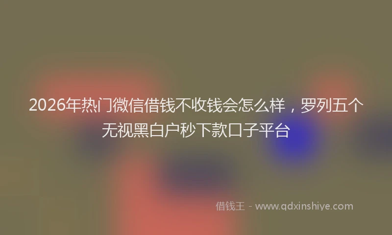 2026年热门微信借钱不收钱会怎么样，罗列五个无视黑白户秒下款口子平台