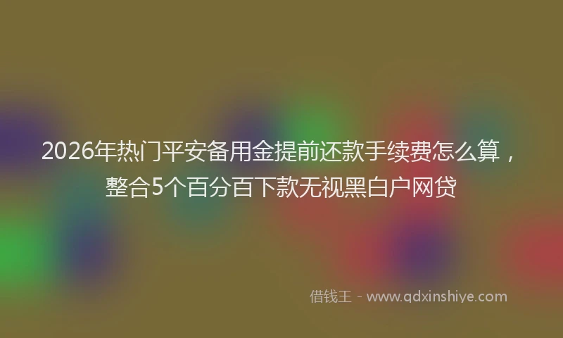 2026年热门平安备用金提前还款手续费怎么算，整合5个百分百下款无视黑白户网贷