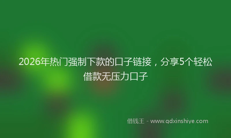 2026年热门强制下款的口子链接，分享5个轻松借款无压力口子