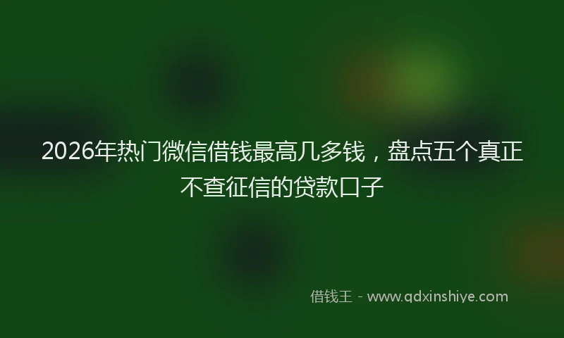2026年热门微信借钱最高几多钱，盘点五个真正不查征信的贷款口子