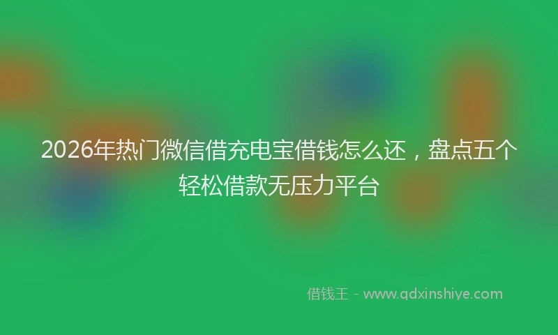 2026年热门微信借充电宝借钱怎么还，盘点五个轻松借款无压力平台