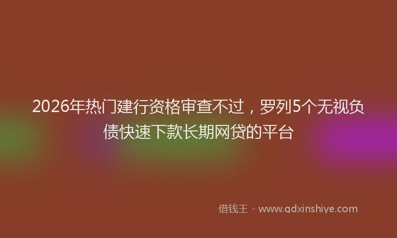 2026年热门建行资格审查不过，罗列5个无视负债快速下款长期网贷的平台