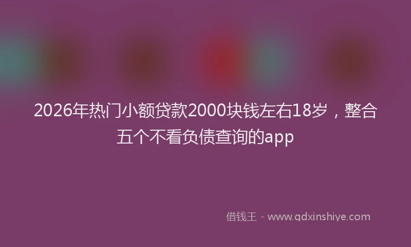 2026年热门小额贷款2000块钱左右18岁，整合五个不看负债查询的app