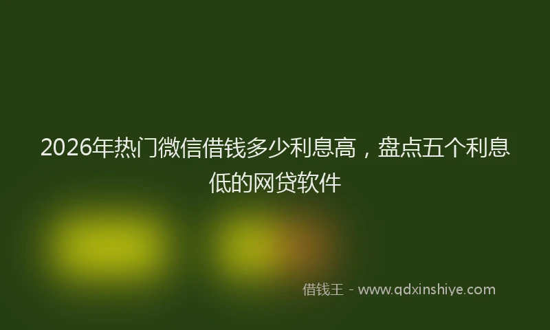 2026年热门微信借钱多少利息高，盘点五个利息低的网贷软件