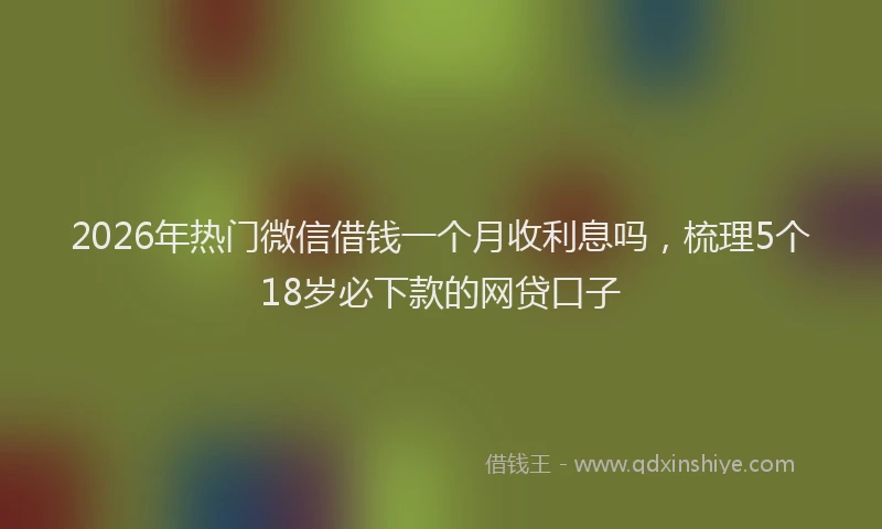 2026年热门微信借钱一个月收利息吗,梳理5个18岁必下款的网贷口子