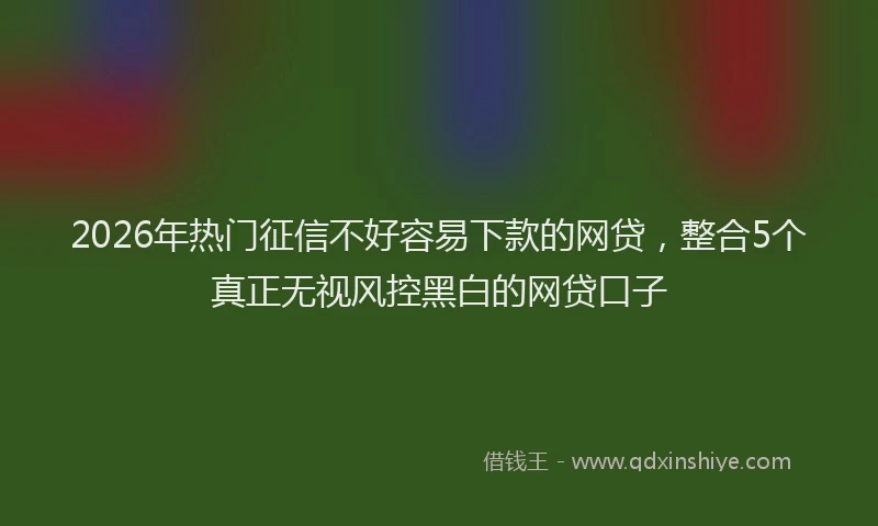 2026年热门征信不好容易下款的网贷，整合5个真正无视风控黑白的网贷口子