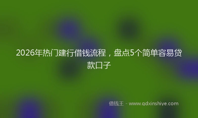 2026年热门建行借钱流程，盘点5个简单容易贷款口子