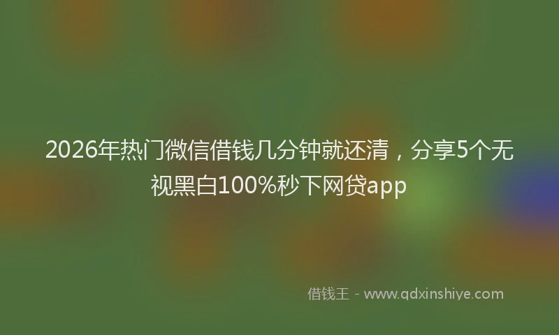 2026年热门微信借钱几分钟就还清，分享5个无视黑白100%秒下网贷app