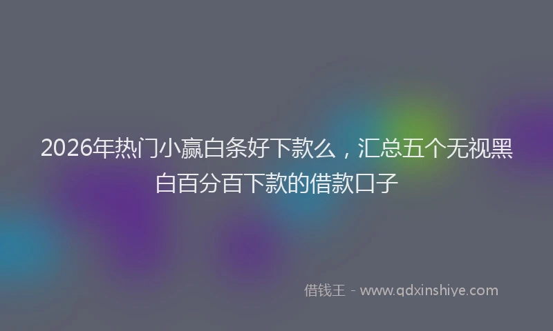 2026年热门小赢白条好下款么，汇总五个无视黑白百分百下款的借款口子