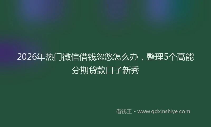 2026年热门微信借钱忽悠怎么办，整理5个高能分期贷款口子新秀