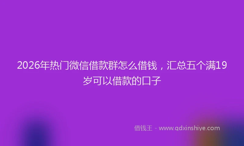 2026年热门微信借款群怎么借钱，汇总五个满19岁可以借款的口子