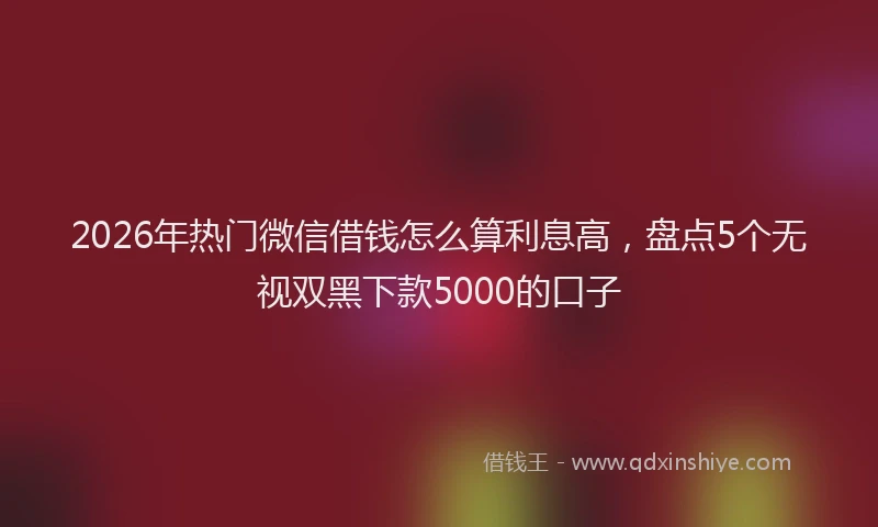 2026年热门微信借钱怎么算利息高，盘点5个无视双黑下款5000的口子