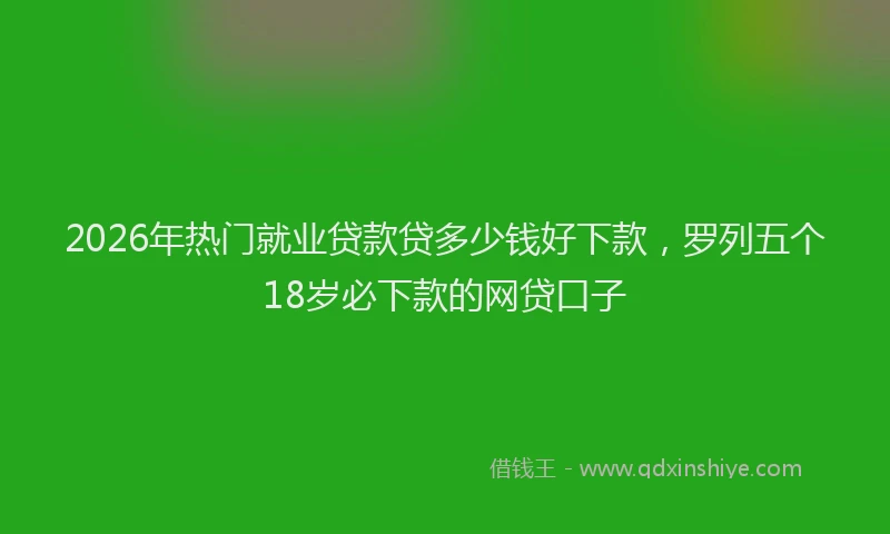 2026年热门就业贷款贷多少钱好下款，罗列五个18岁必下款的网贷口子