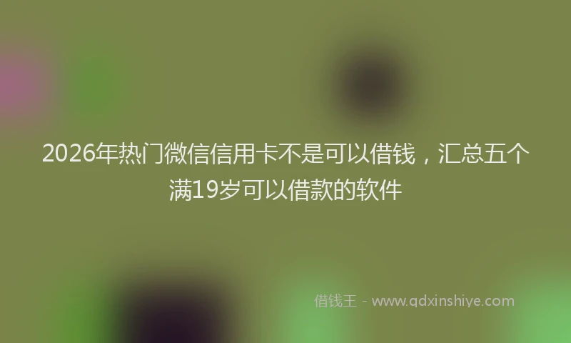 2026年热门微信信用卡不是可以借钱,汇总五个满19岁可以借款的软件