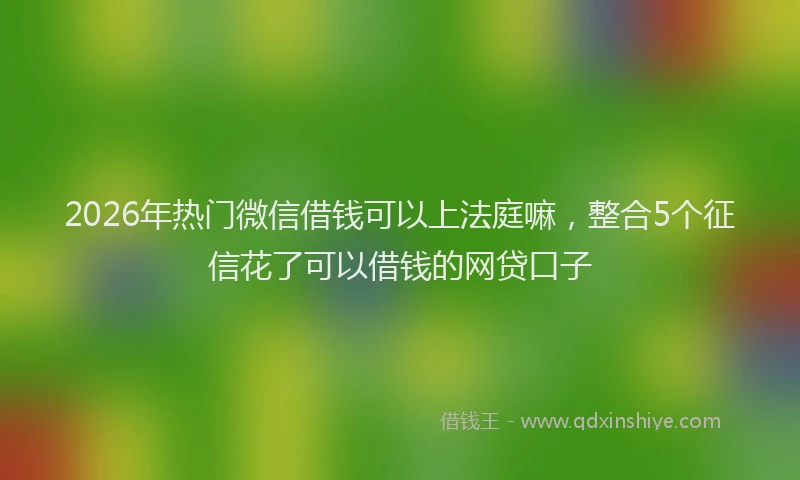 2026年热门微信借钱可以上法庭嘛，整合5个征信花了可以借钱的网贷口子